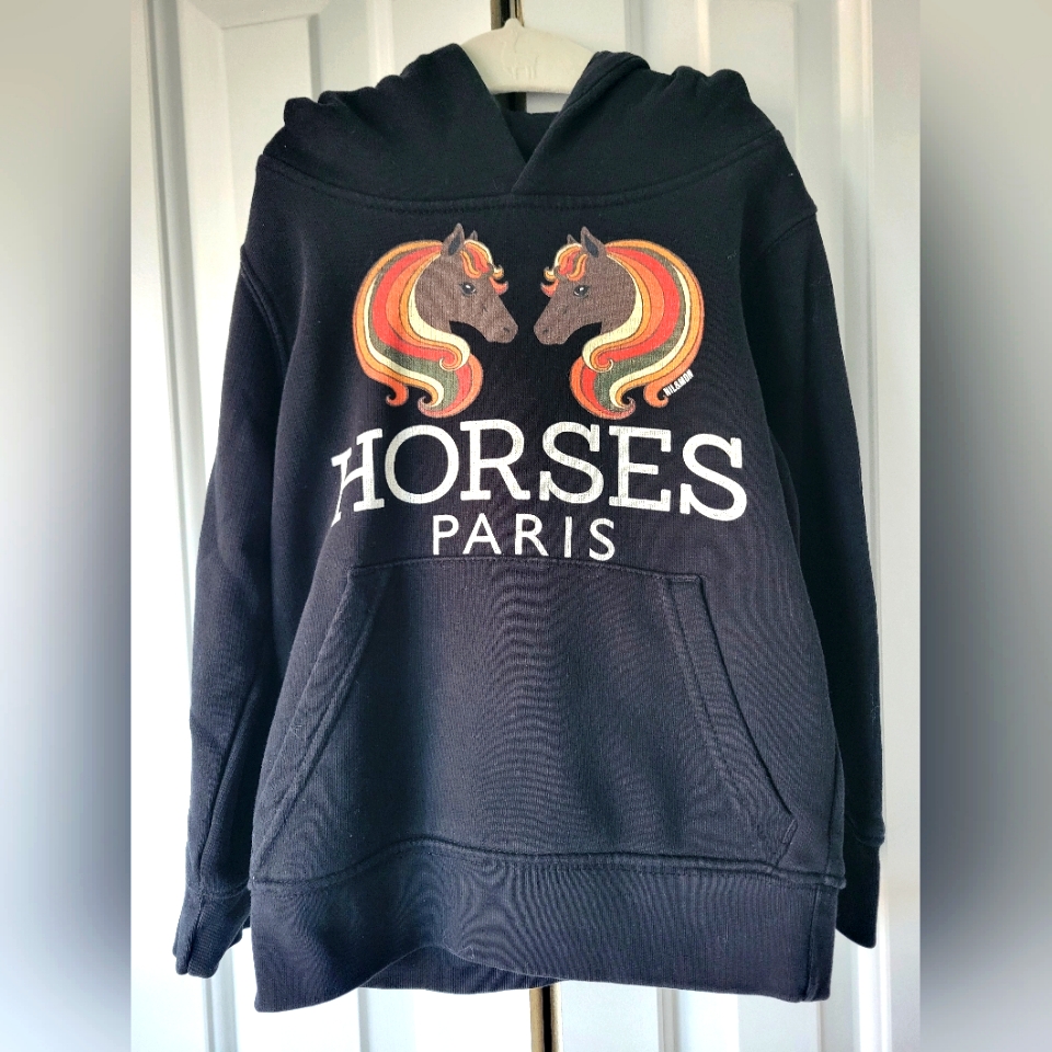Horses Paris Hoodie In Black